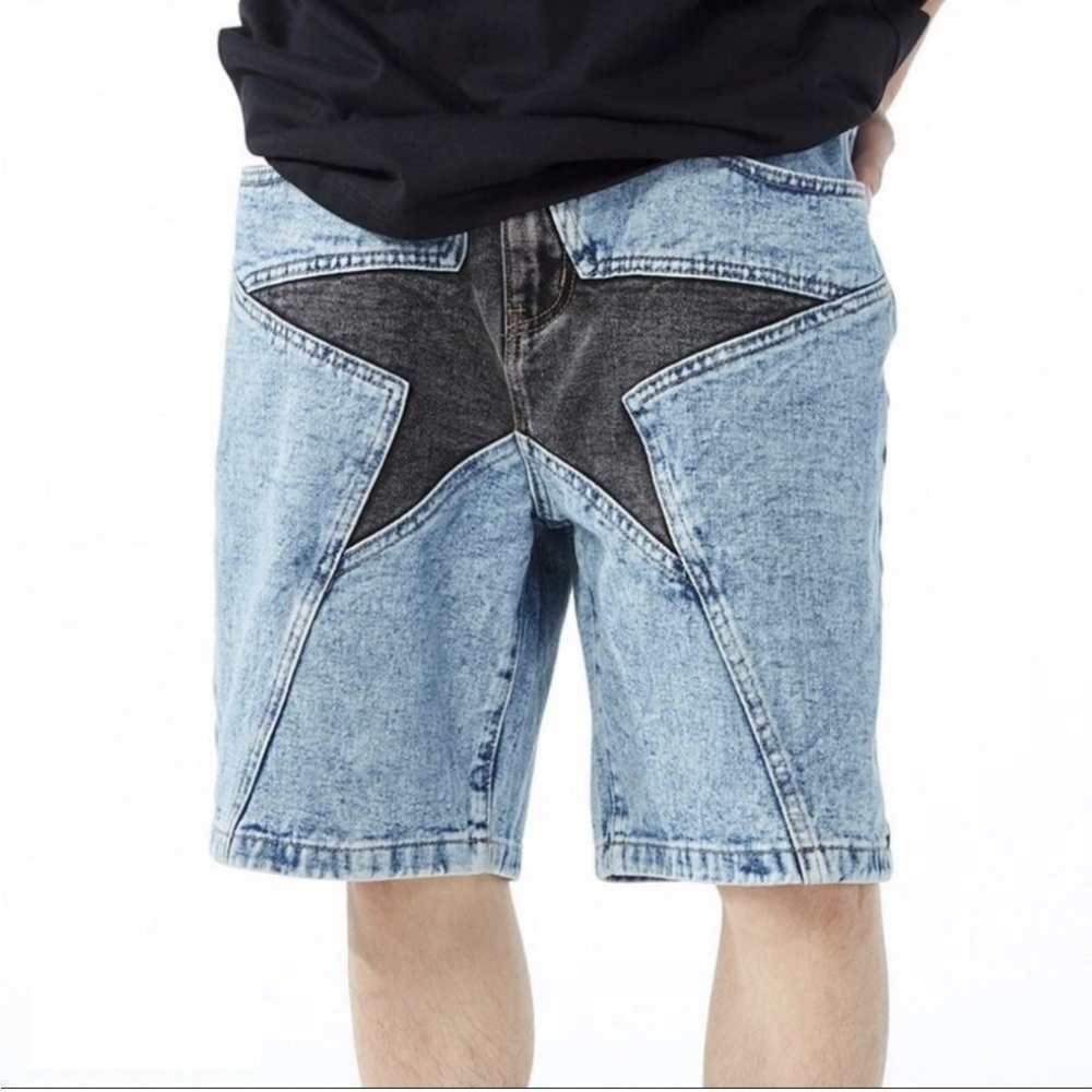 Aelfric Eden Star Patchwork Denim Shorts Never Worn Size 34